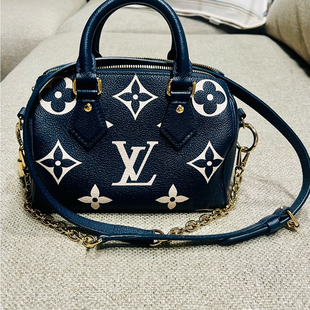 Louis Vuitton Navy & Cream Speedy large Monogram No longer produced rare.